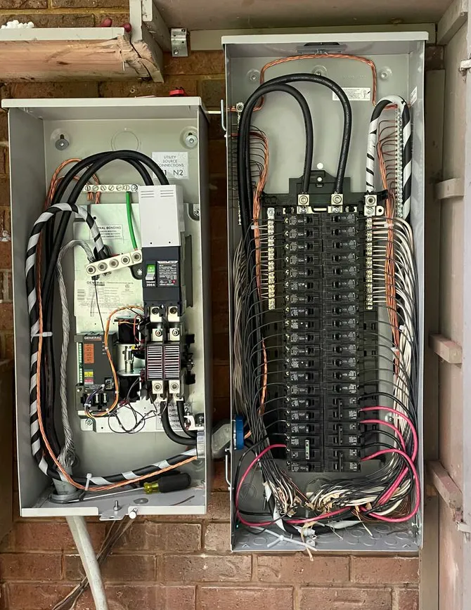 Electrician working on upgrading the panel